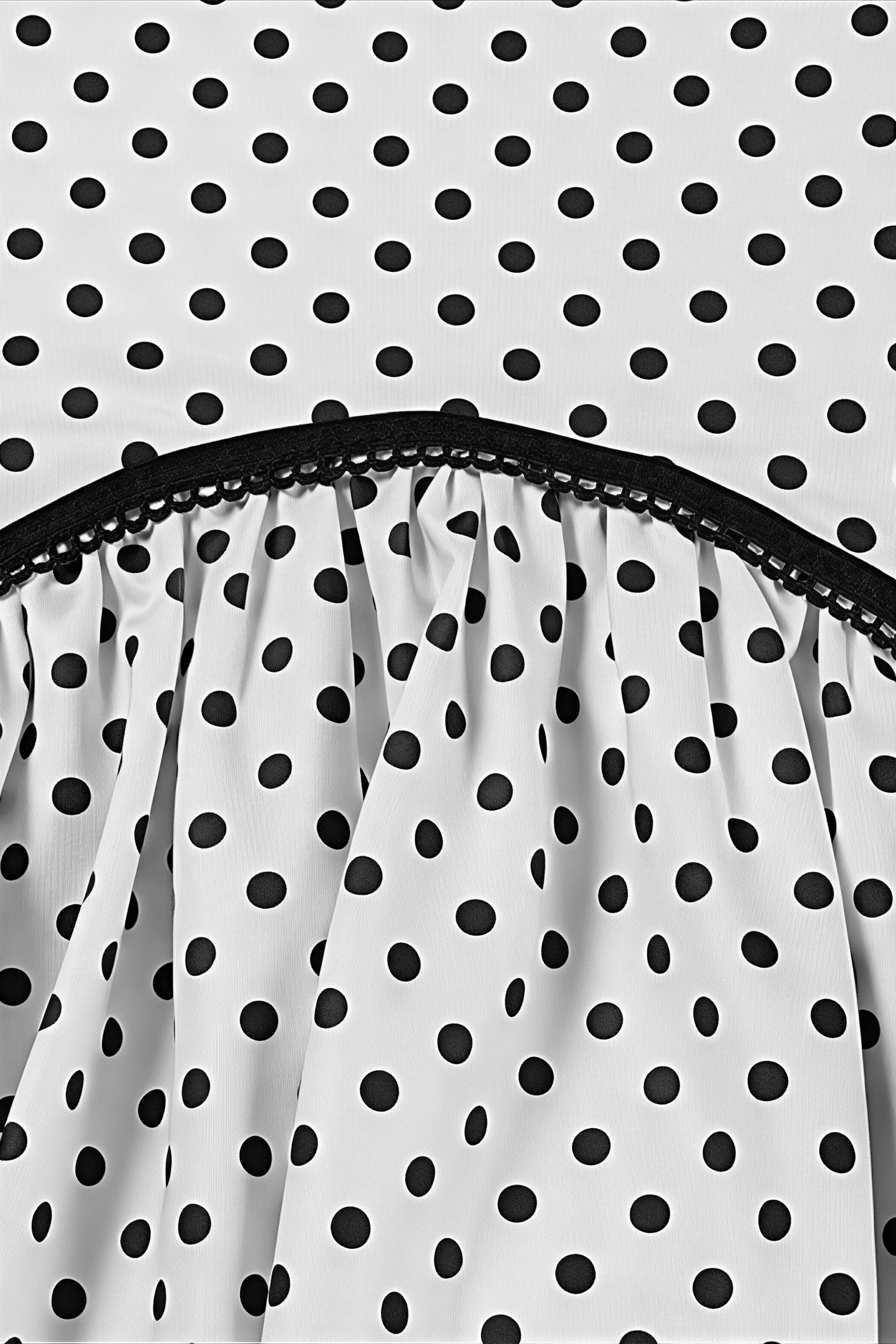 Maxi šaty s krajkou, puntíky a tenkými ramínky