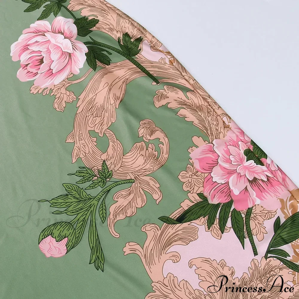 Maxikleid mit Blumenmuster, Trägern und V-Ausschnitt, schick, für Damen, Strandparty und Club, figurbetont