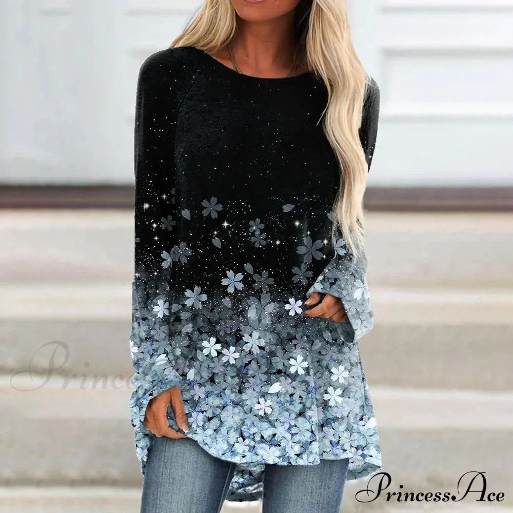 Floral Sparkly Glittery Painting T shirt
