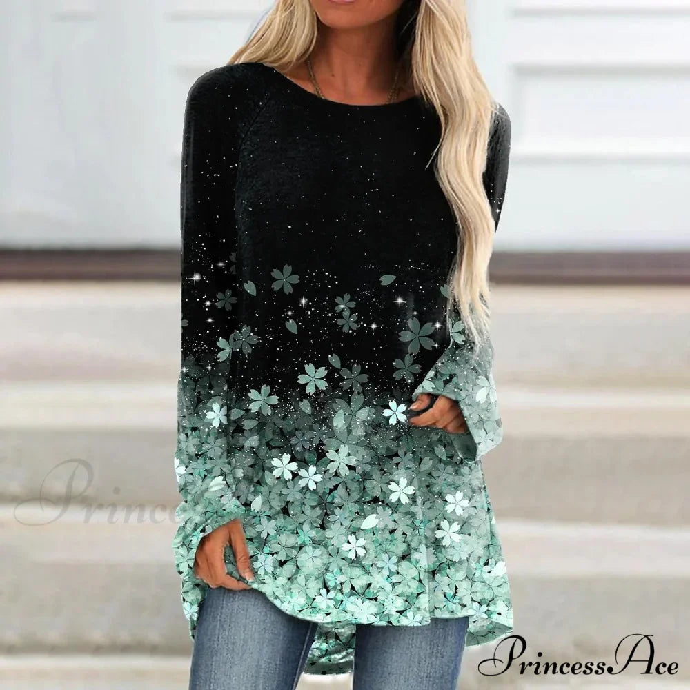 Floral Sparkly Glittery Painting T shirt
