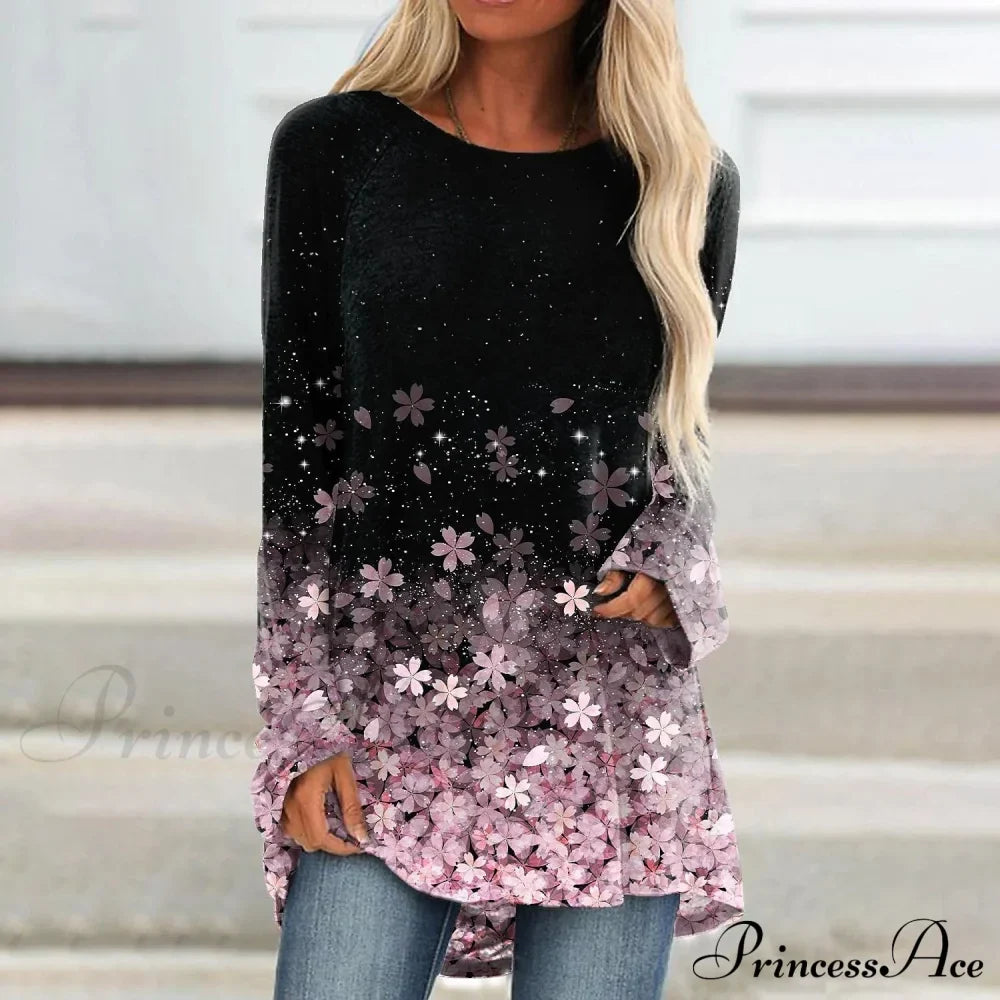 Floral Sparkly Glittery Painting T shirt