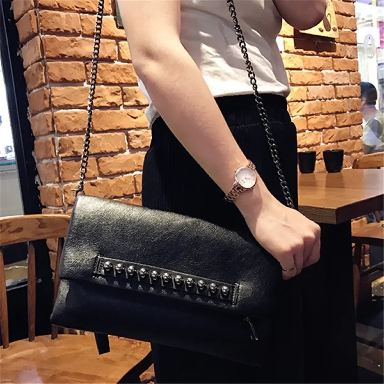Folding Design PU Leather Clutch Wristlet