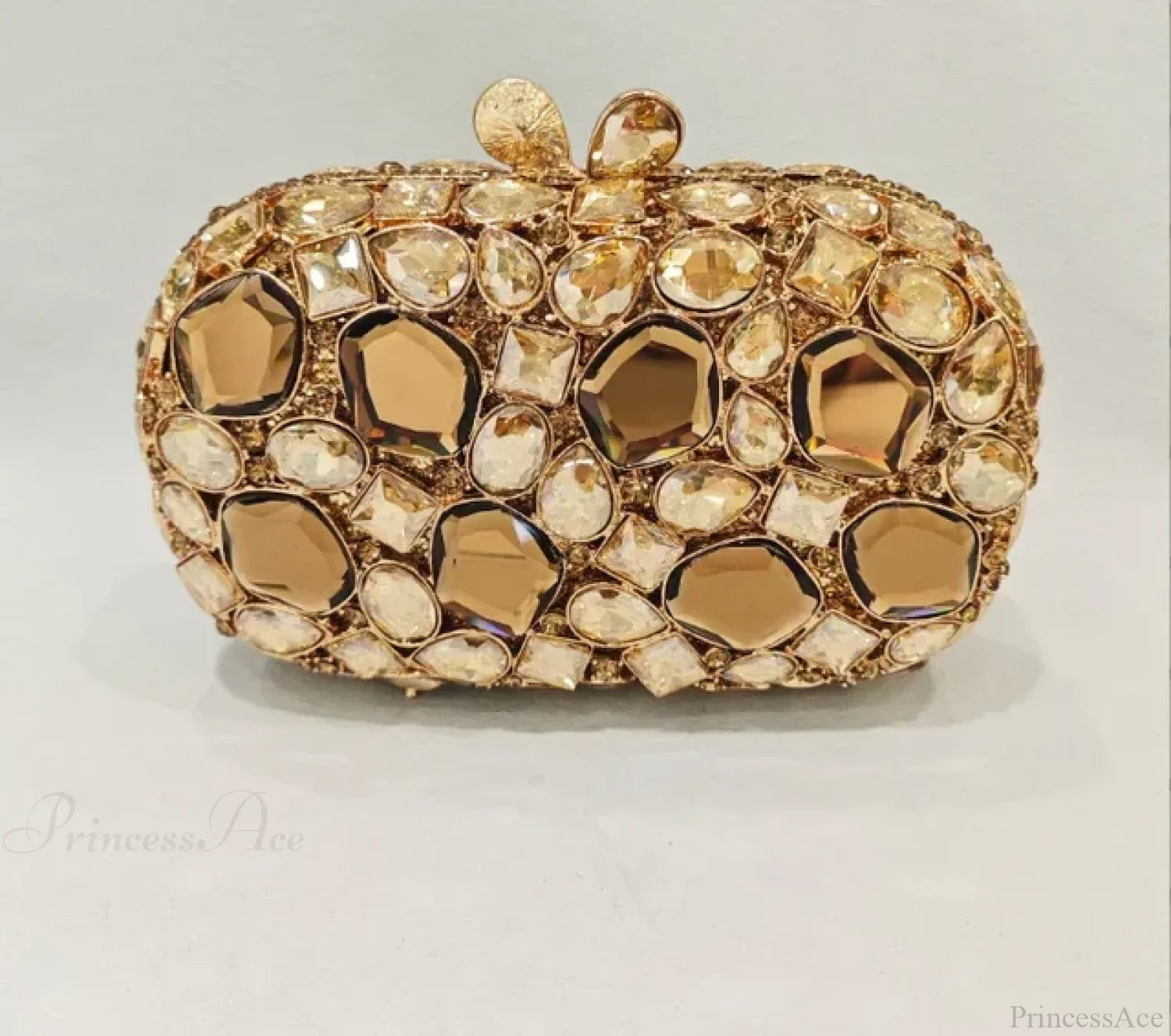 Gold/Silver Crystal Evening Clutch Wristlet