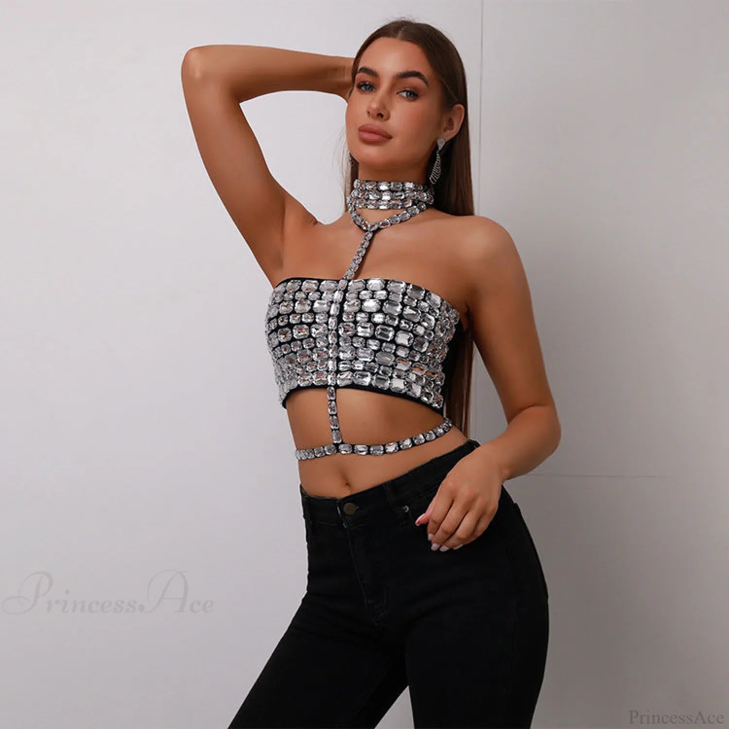 Trägerloses Spitzen-Bindeband-Bandagen-Bauchfreies Ballkleid