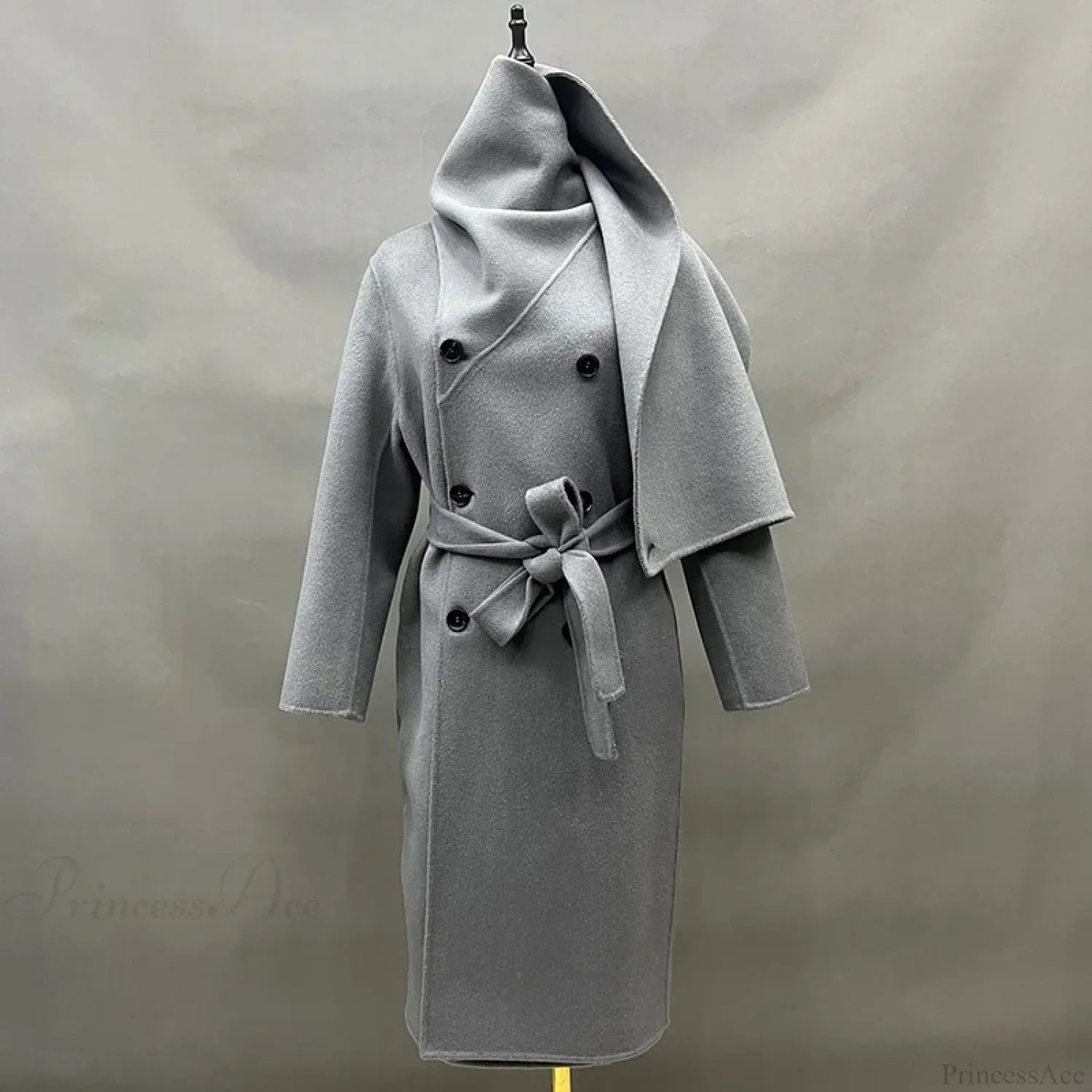 Handmade Cashmere Wool Belted Overcoat