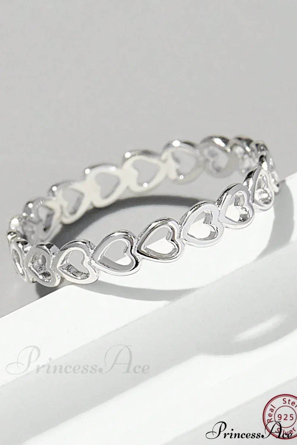 Heart Design Silver Wedding Band Ring