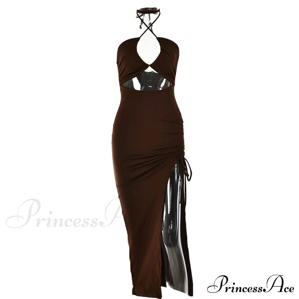 Minišaty s vysokým rozparkem, límcem a otevřenými zády - vícebarevné