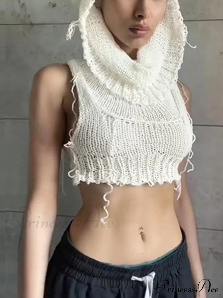 Top corto con cappuccio, spalle eleganti e fresche