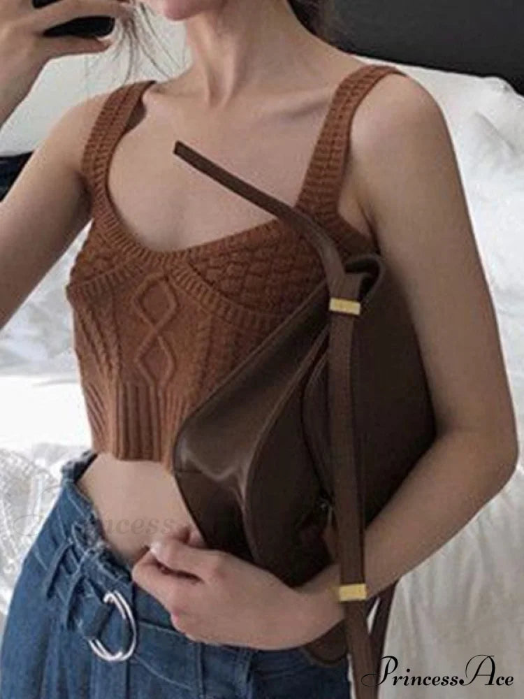 Top corto aderente in jacquard con spalline sottili elegante