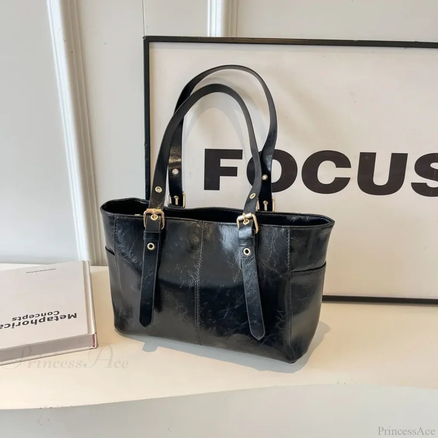 Korean Retro PU Leather Shoulder Bag