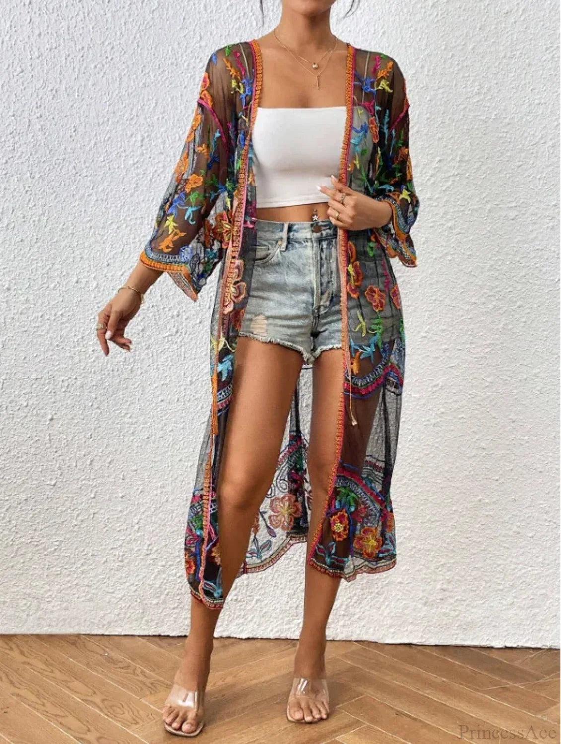 Lace Boho Bikini Beach Cover up Women Dresses Summer