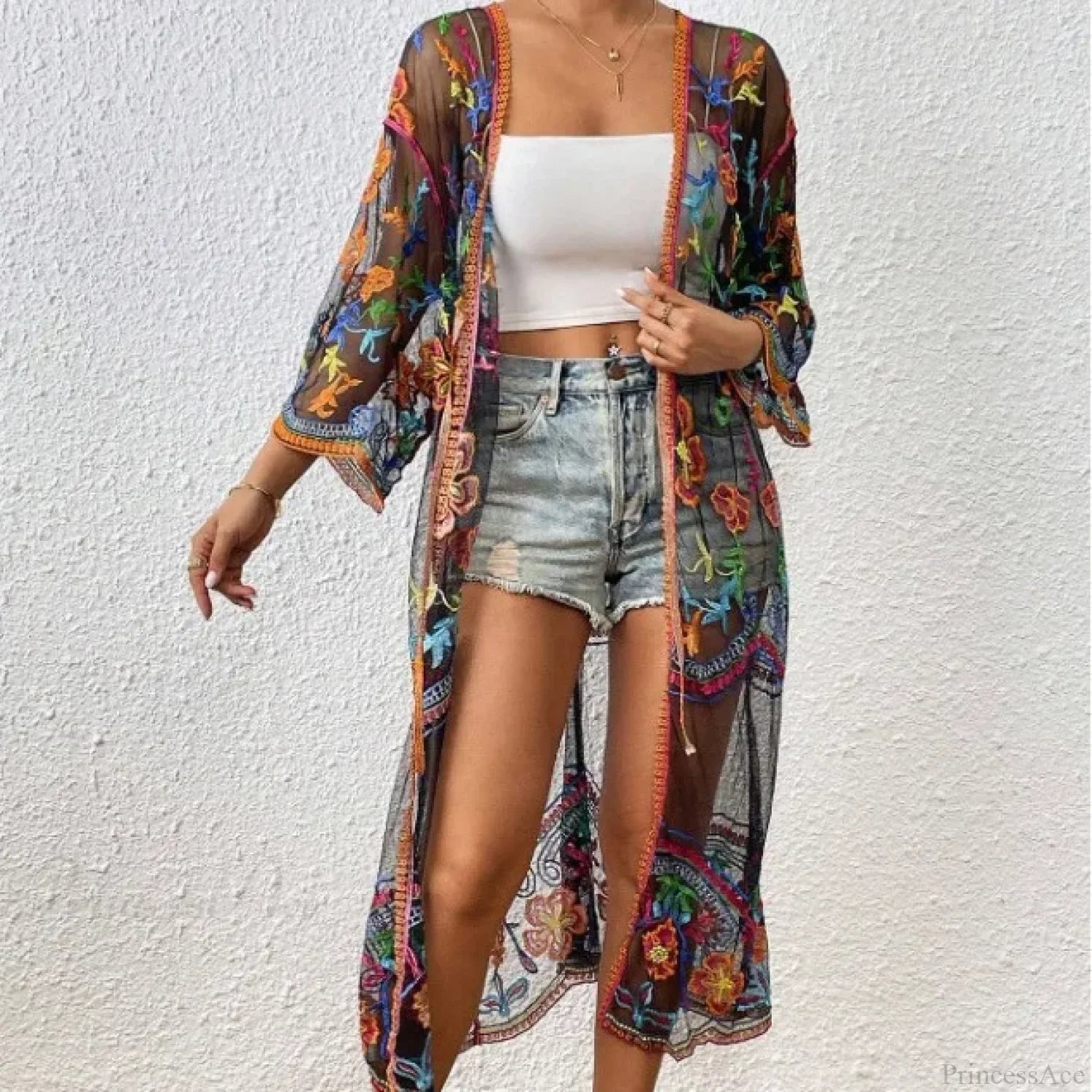 Lace Boho Bikini Beach Cover up Women Dresses Summer