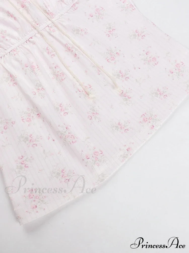 Lace Paneled Graceful Denim Corset Top