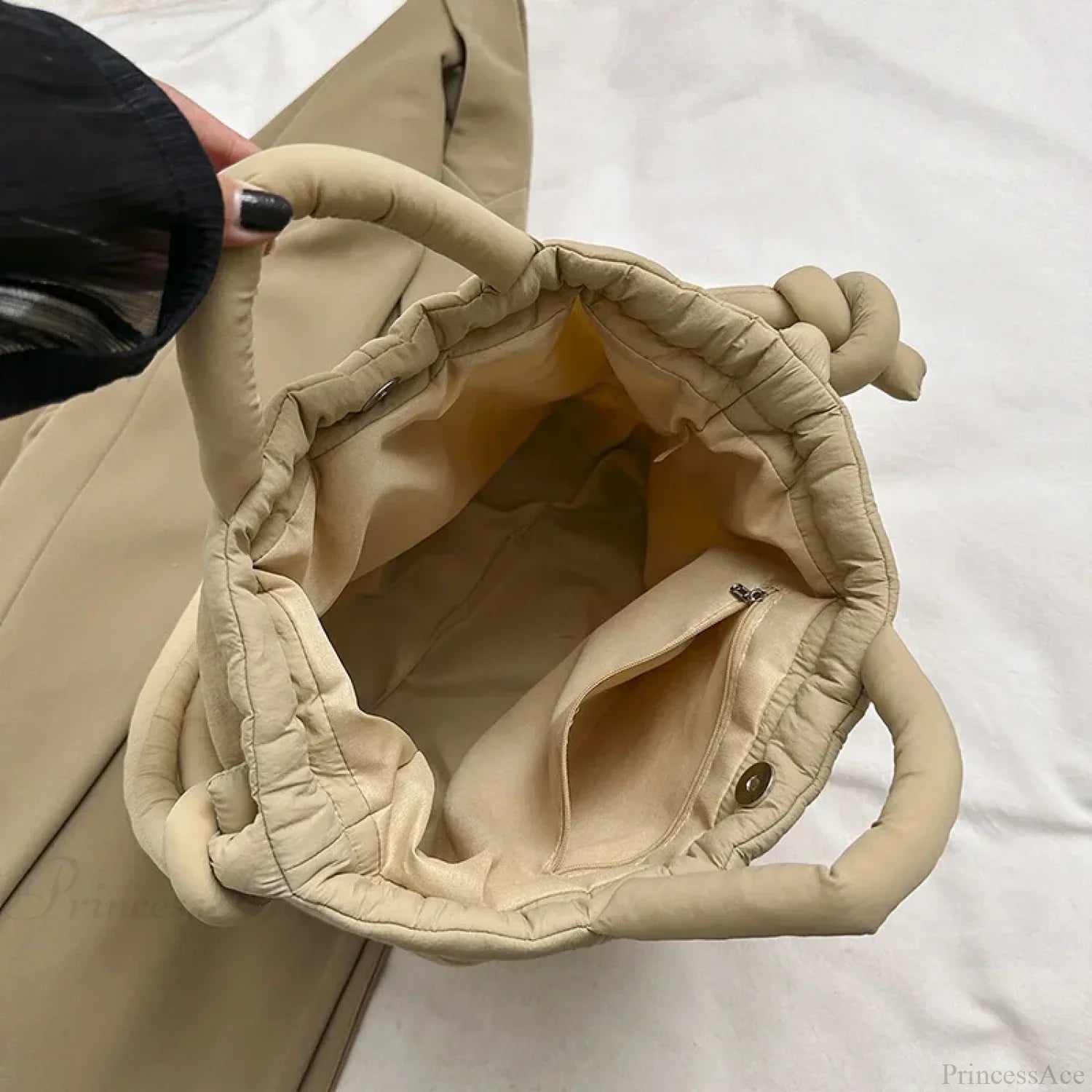 Large Capacity Puffer Nylon Tote Handbag Designer