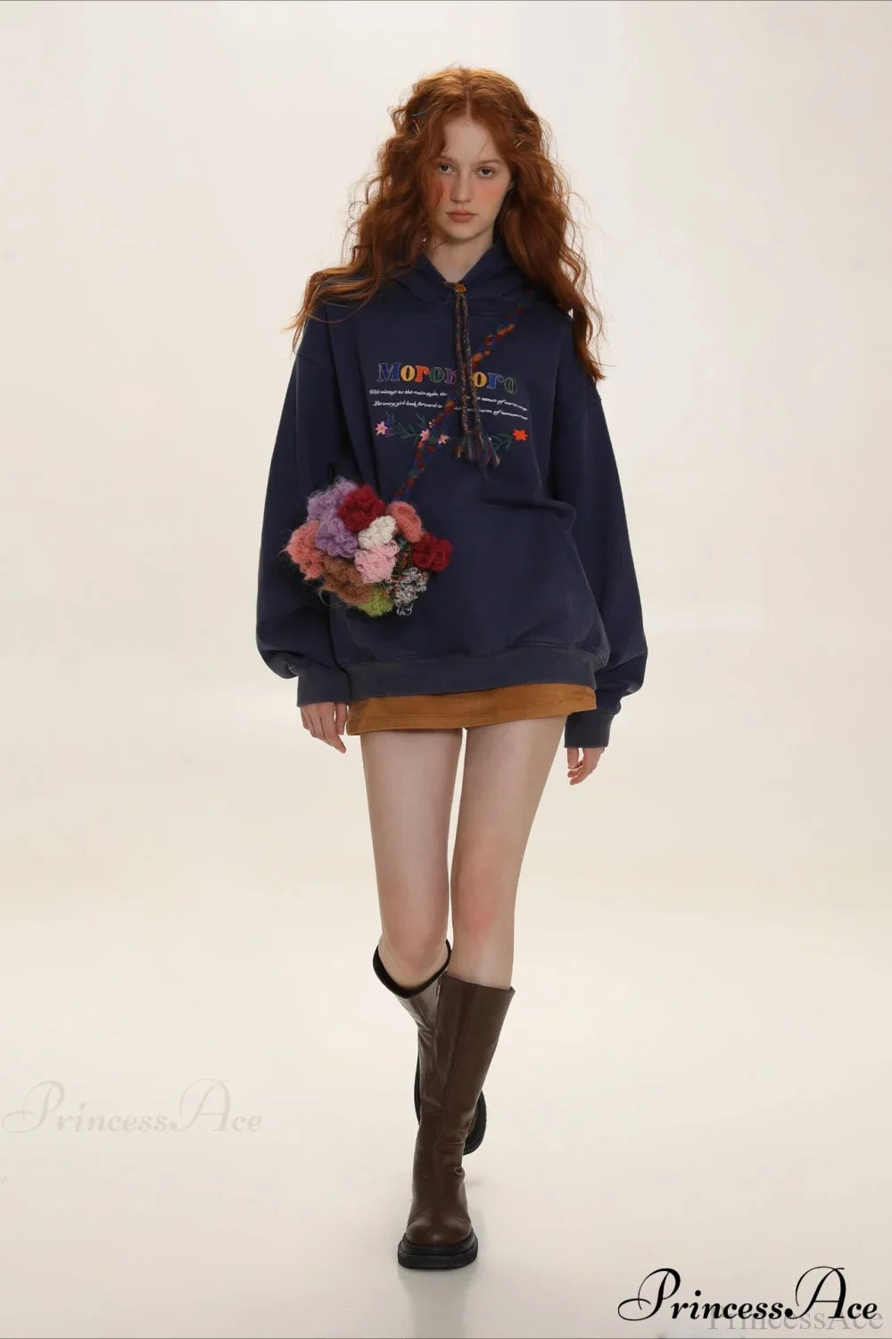 Letter Embroidery Relaxed Thickened  Hoodie