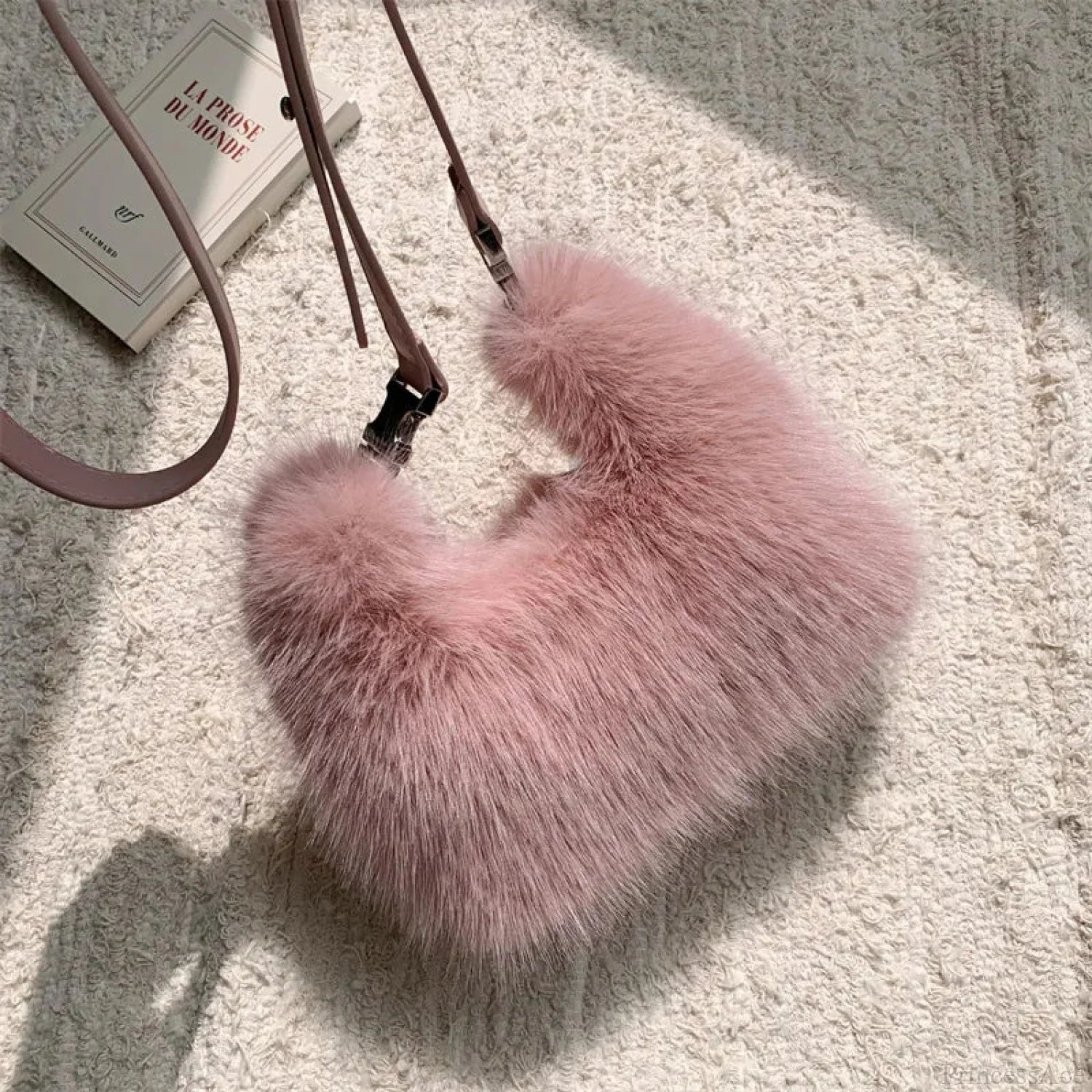 Luxury Faux Fur Plush Evening Clutch Crossbody Handbag