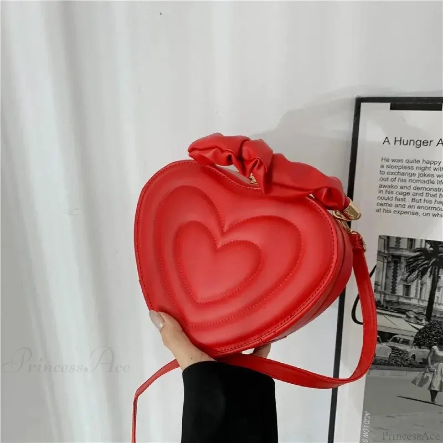 Luxury Quilted PU Leather Heart Crossbody