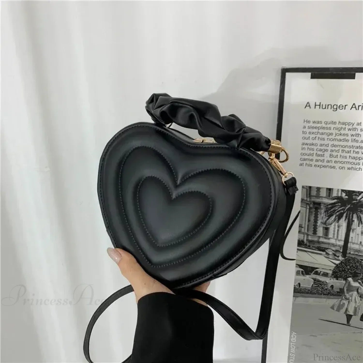 Luxury Quilted PU Leather Heart Crossbody