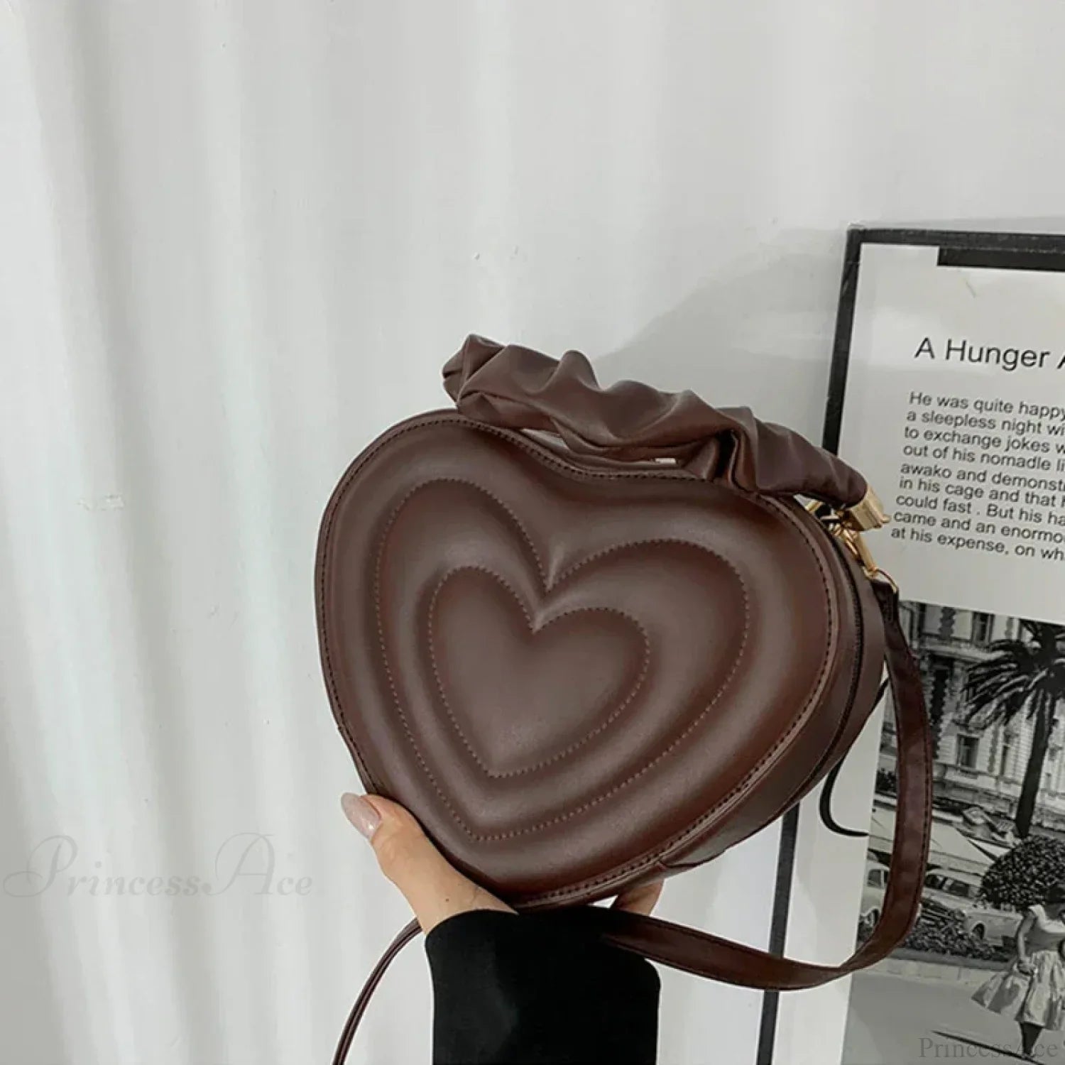 Luxury Quilted PU Leather Heart Crossbody