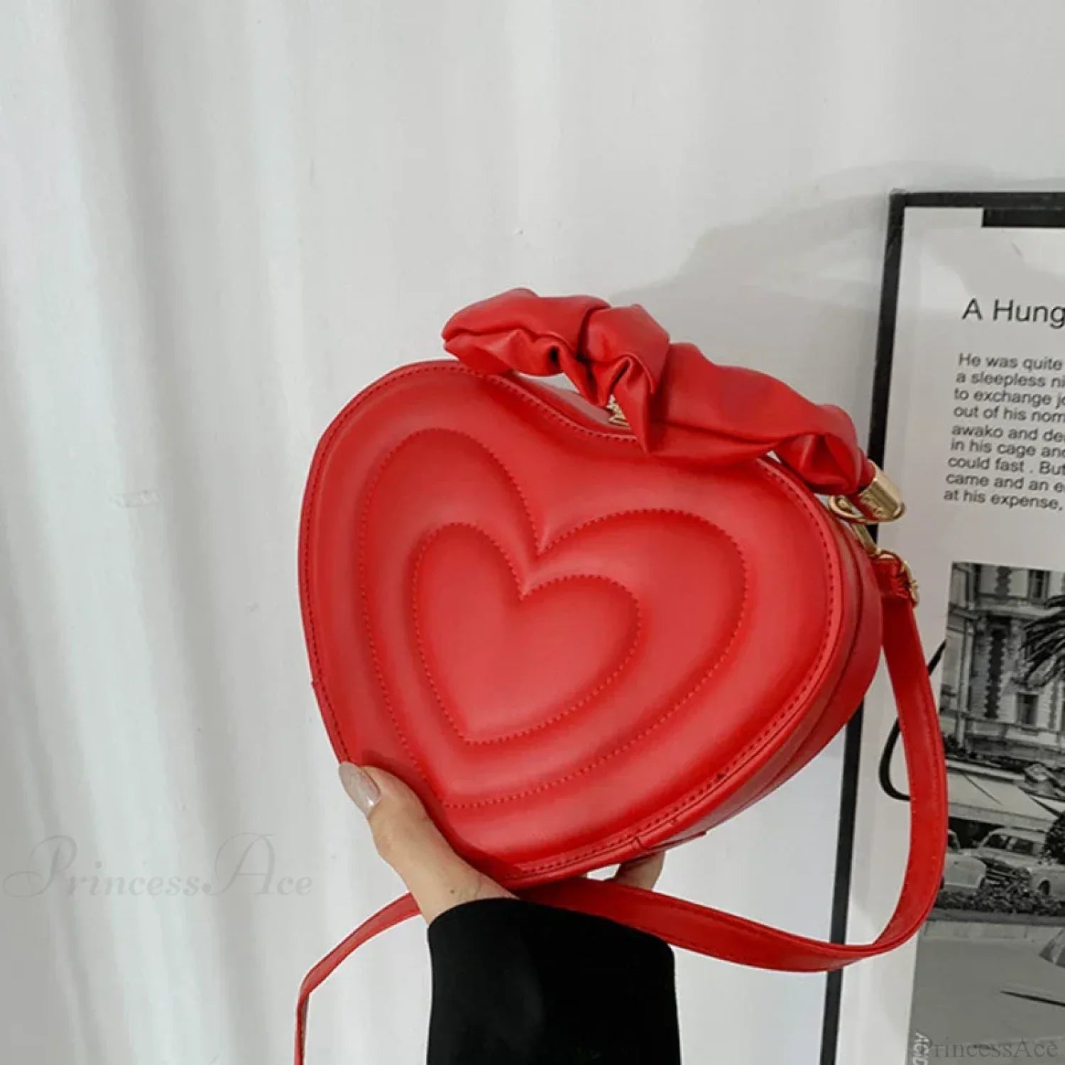 Luxury Quilted PU Leather Heart Crossbody