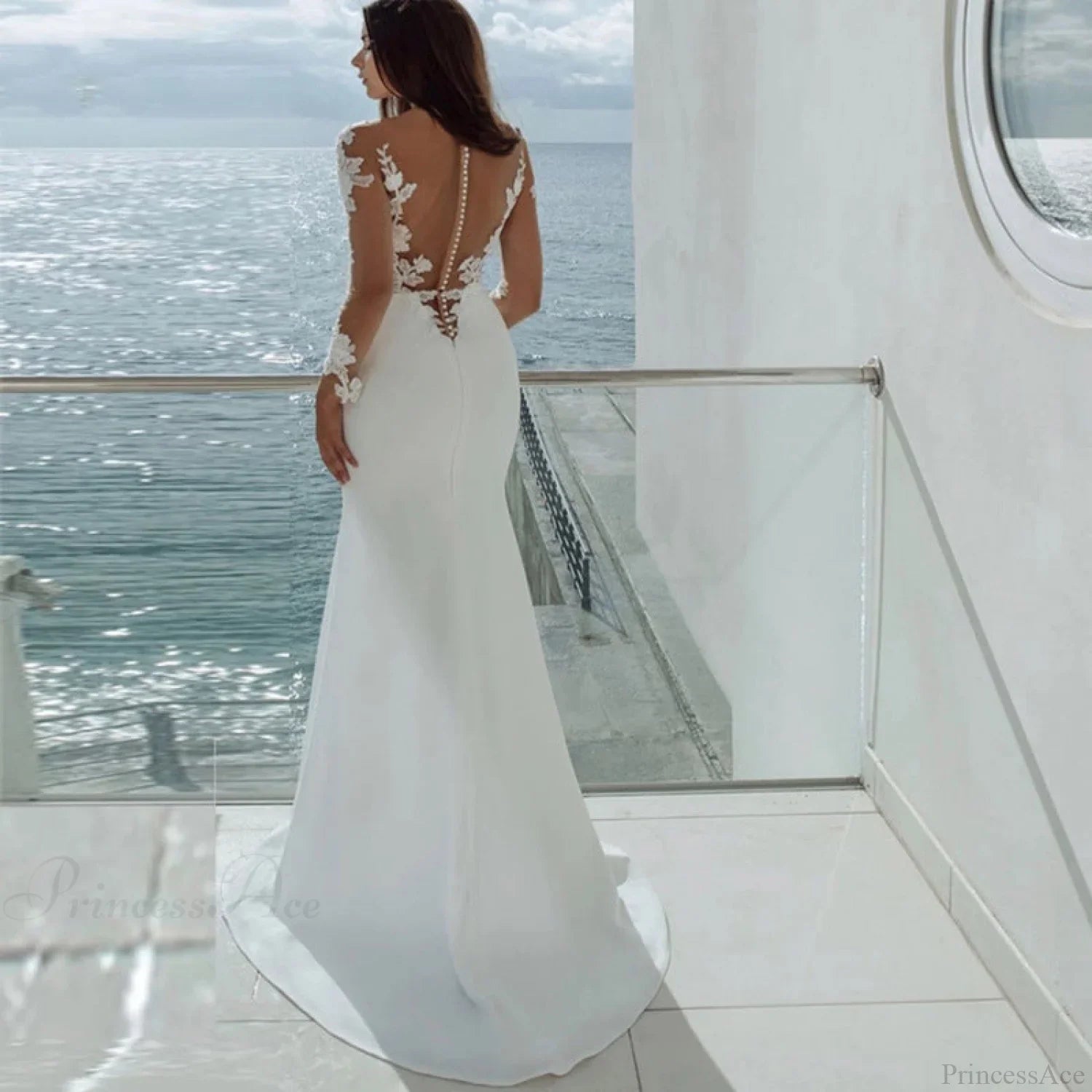 Off-Shoulder Princess Tail Wedding Dress