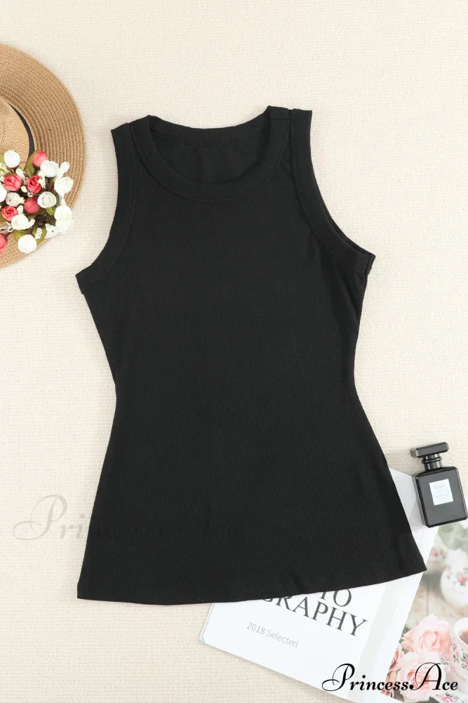 Ribbed Black Tank Top