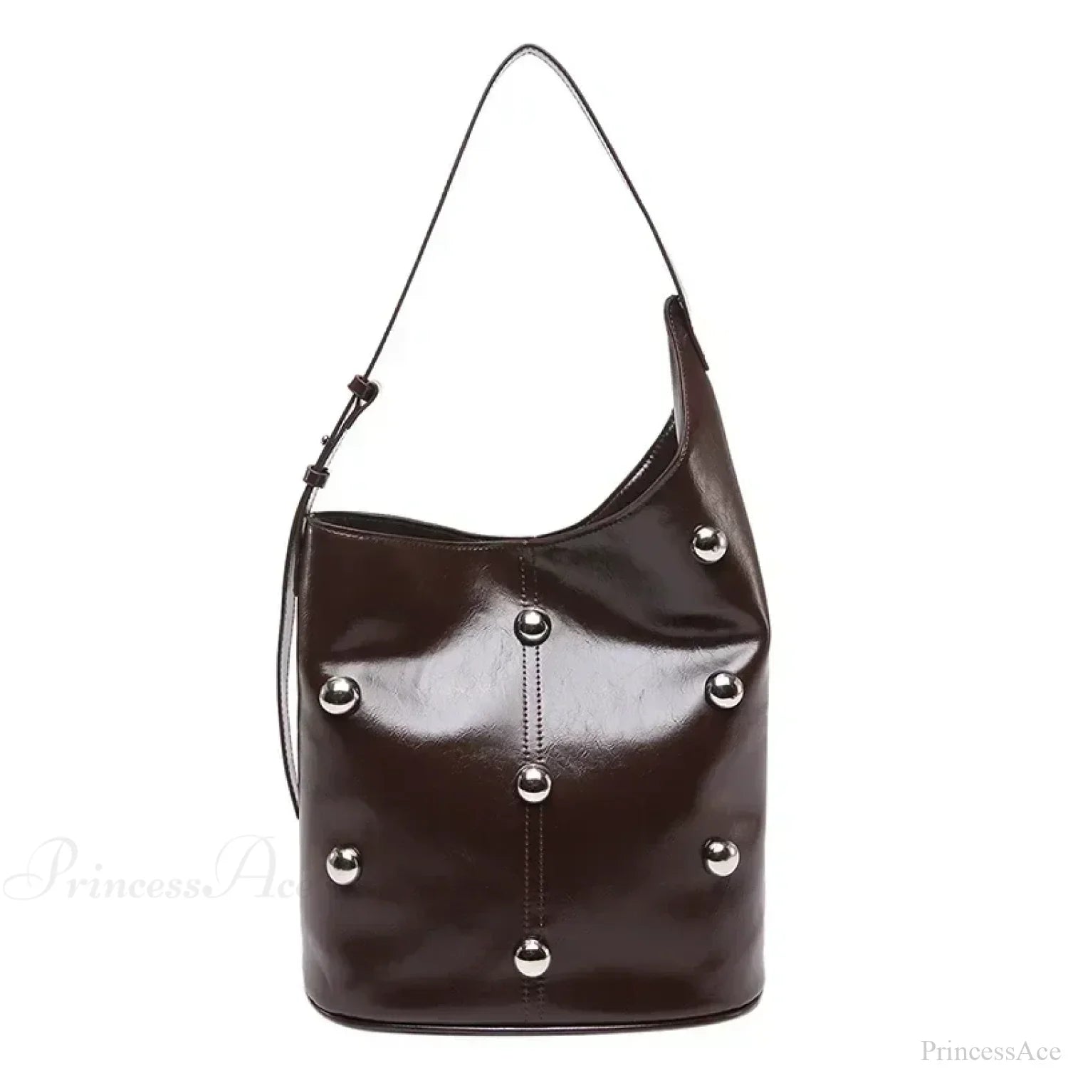 Rivet PU Bucket Shoulder Bag 2025