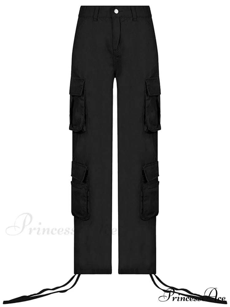 Ruched Big Pockets Cargo Jeans