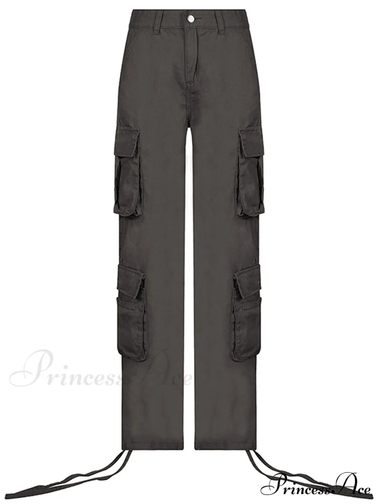 Ruched Big Pockets Cargo Jeans