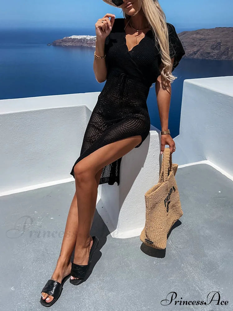 Knitted Seaside Resort Cover Up DressB