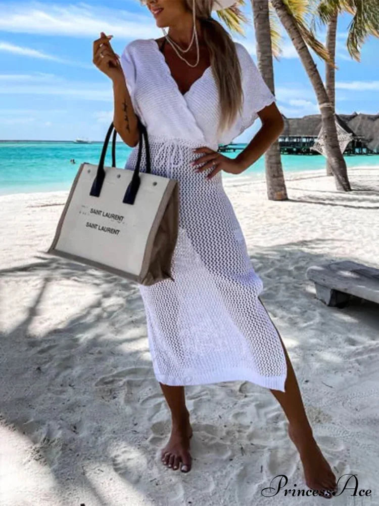 Knitted Seaside Resort Cover Up DressB