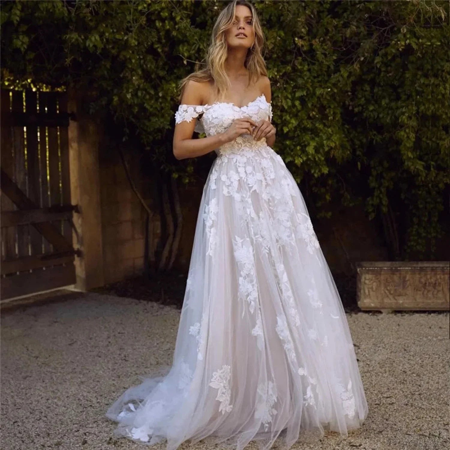 Vestido de novia corto vintage sin tirantes