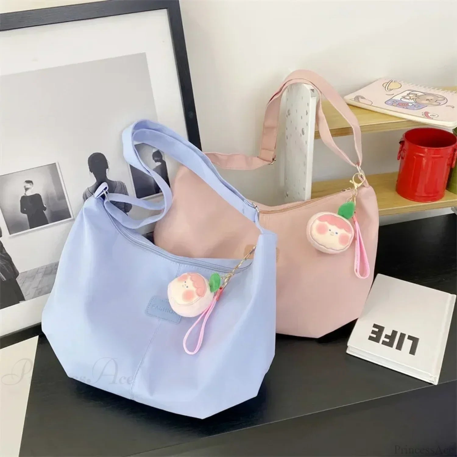 Simple College Style Nylon Large Crossbody