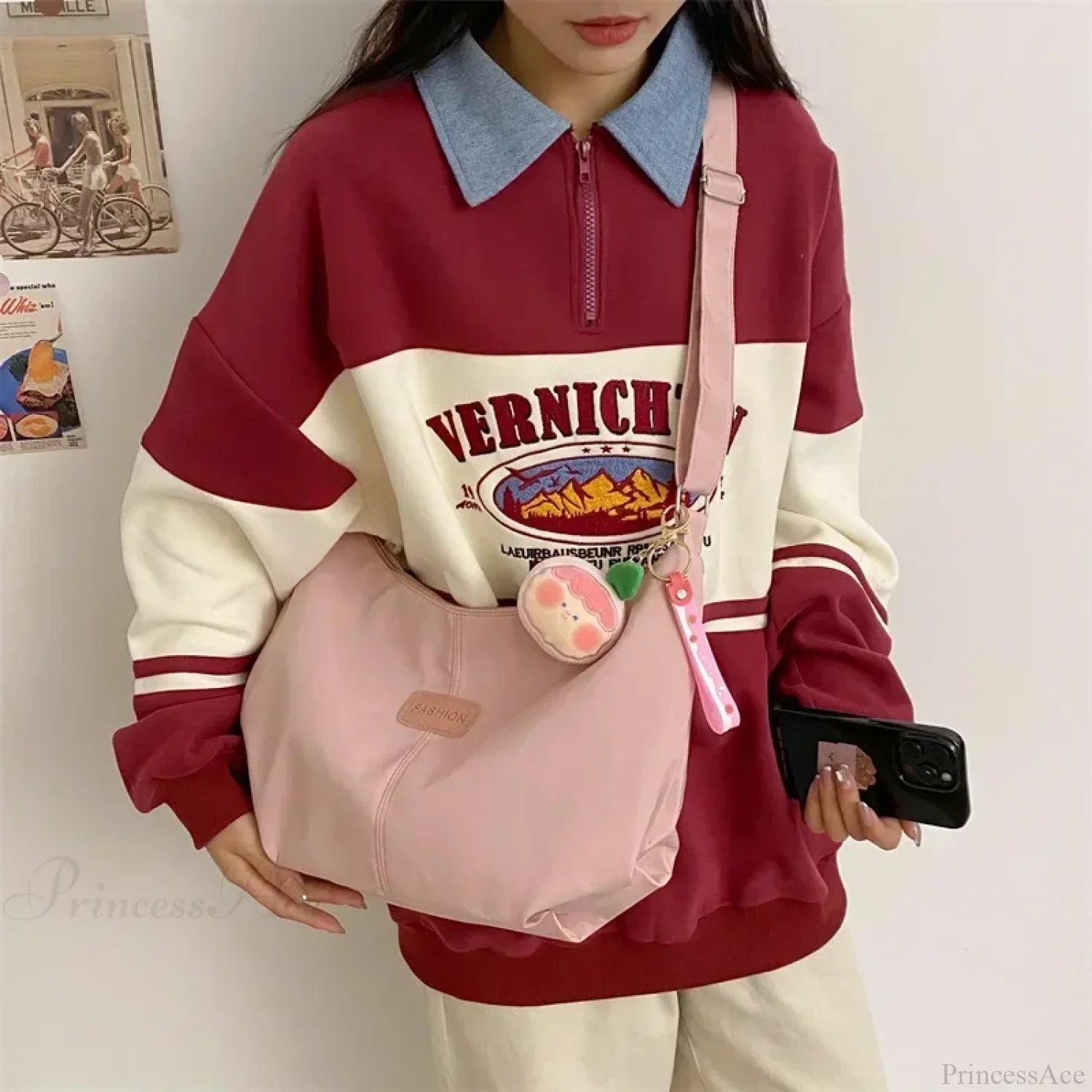 Simple College Style Nylon Large Crossbody