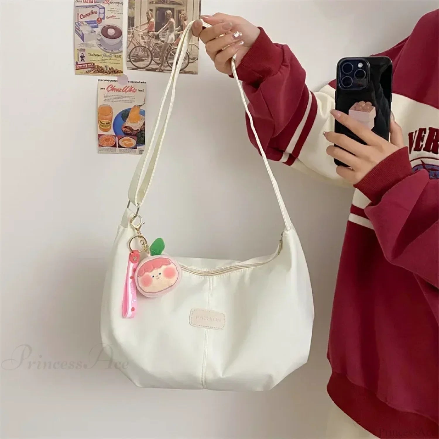 Simple College Style Nylon Large Crossbody