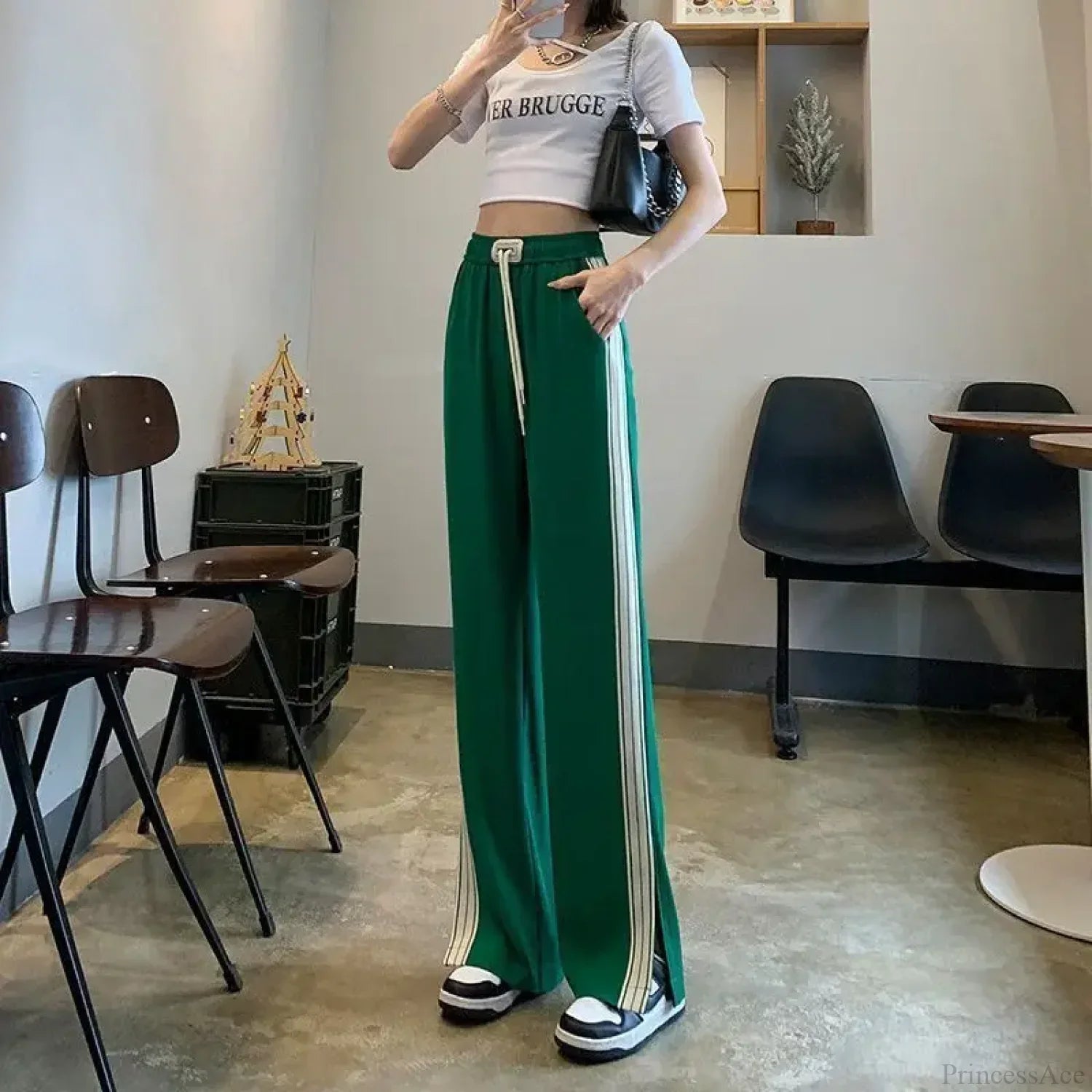 Simple Loose Wide Leg Elastic Pants