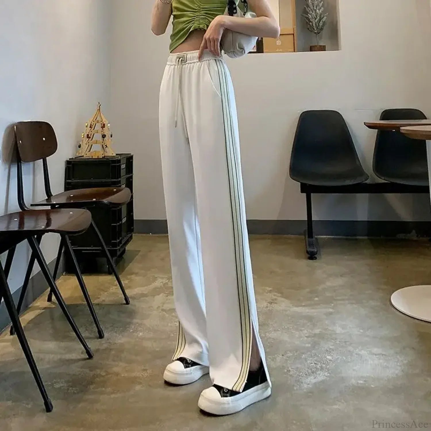 Simple Loose Wide Leg Elastic Pants