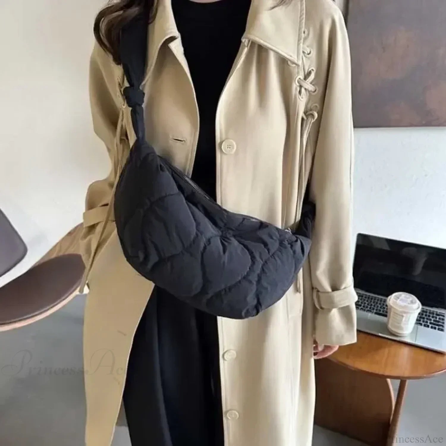 Soft Puffer Cotton Quilted Crossbody Bag