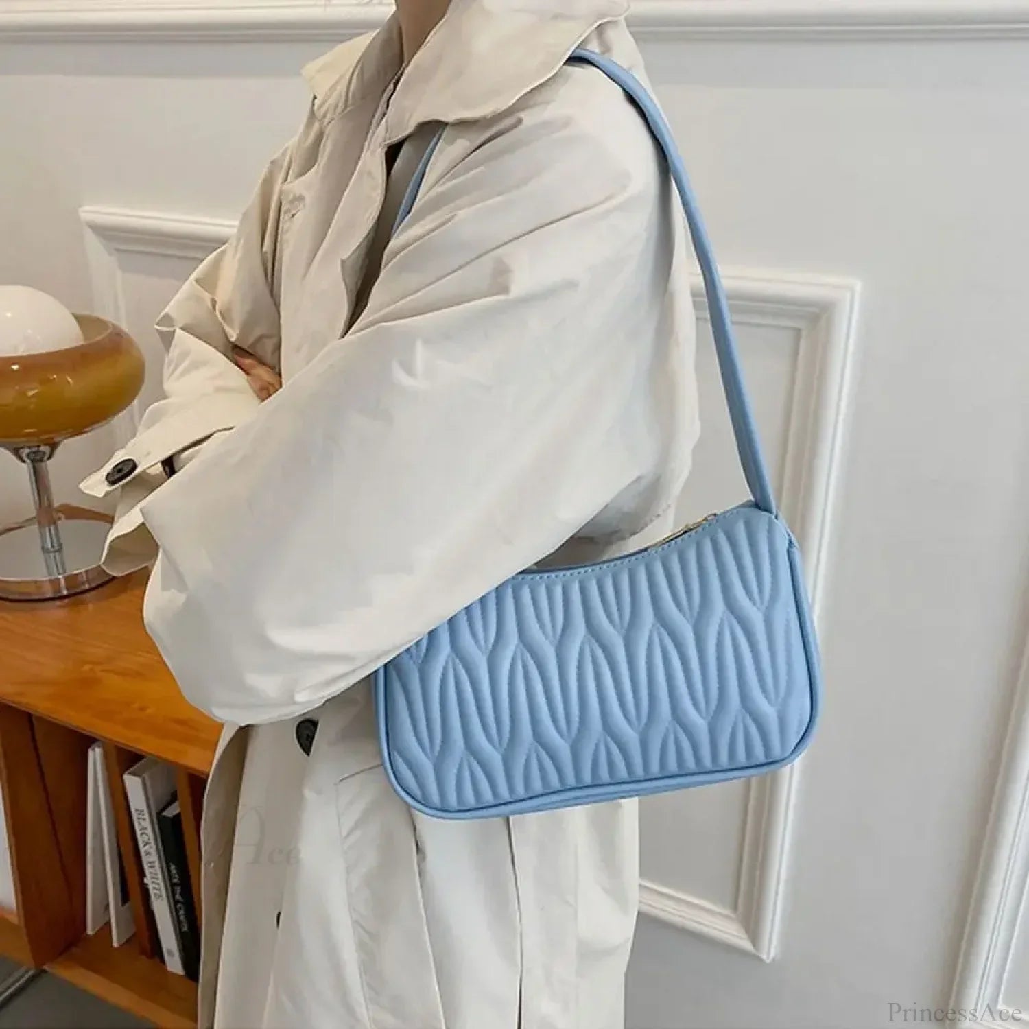 Solid Color PU Leather Women Shoulder Bag