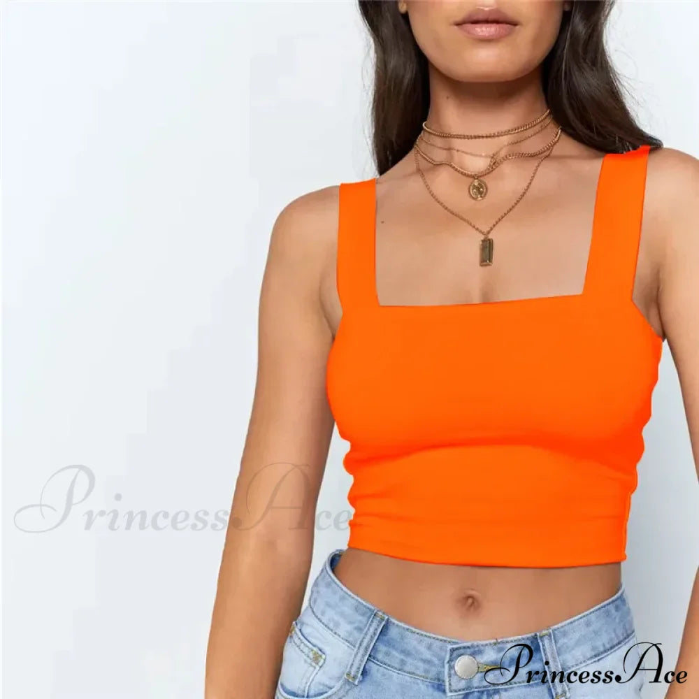 Square Neck Sleeveless Summer Crop Women Black Casual Basic T Shirt Off Shoulder Cami Sexy Backless Tank top