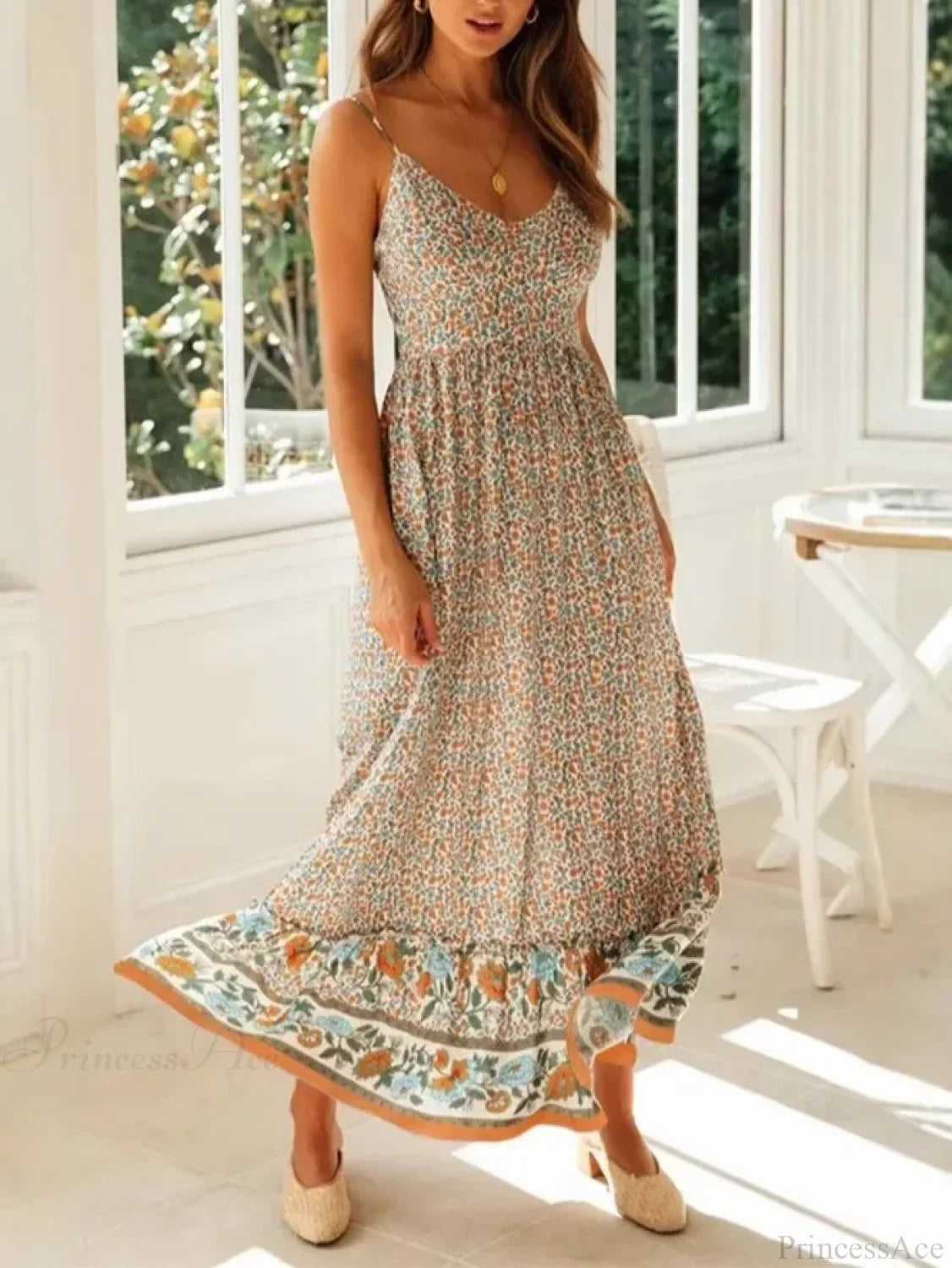 Strapless Vacation Summer Maxi Beach Boho Dress