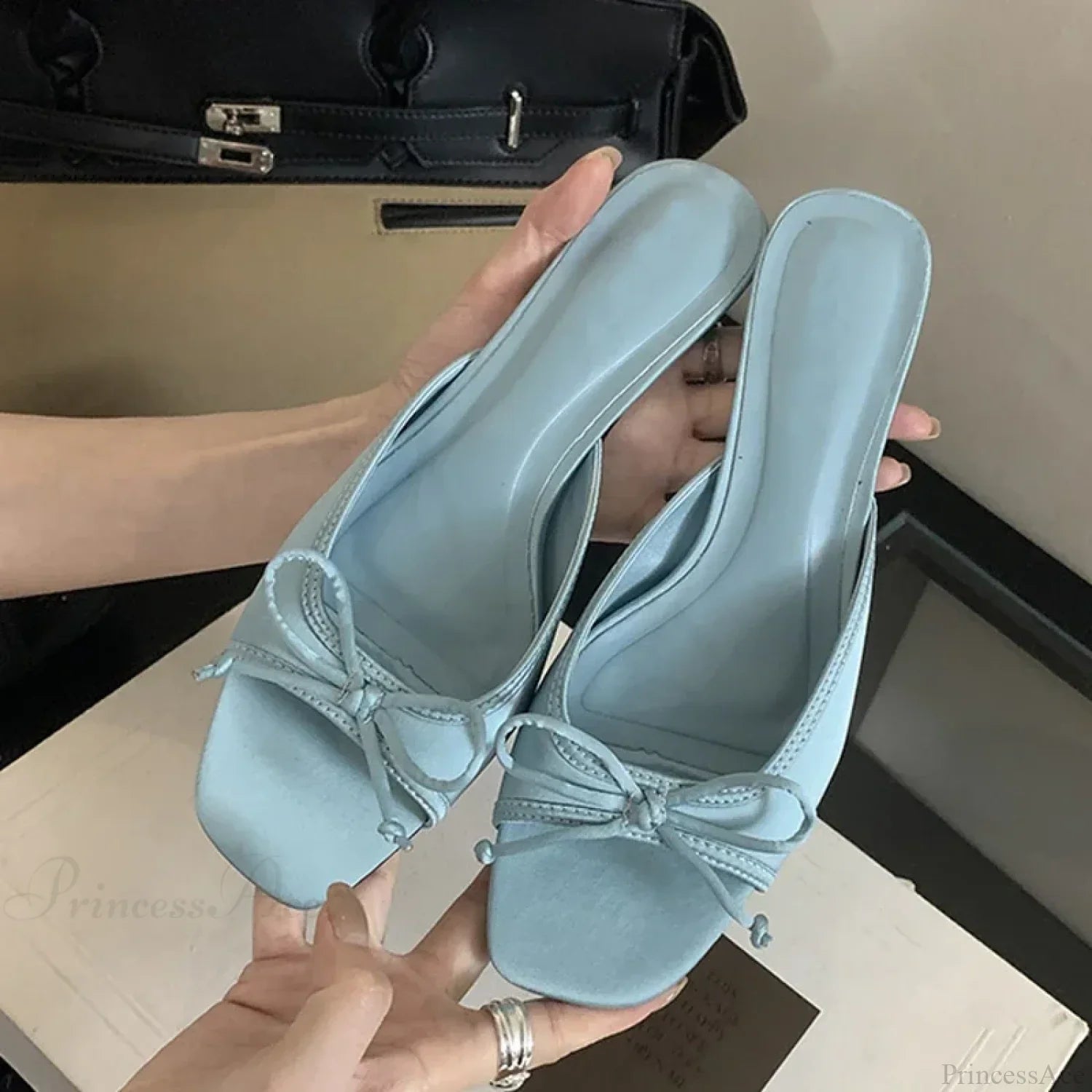 Summer Design Style Square Toe Fashion Butterfly-knot Low Heel Pump