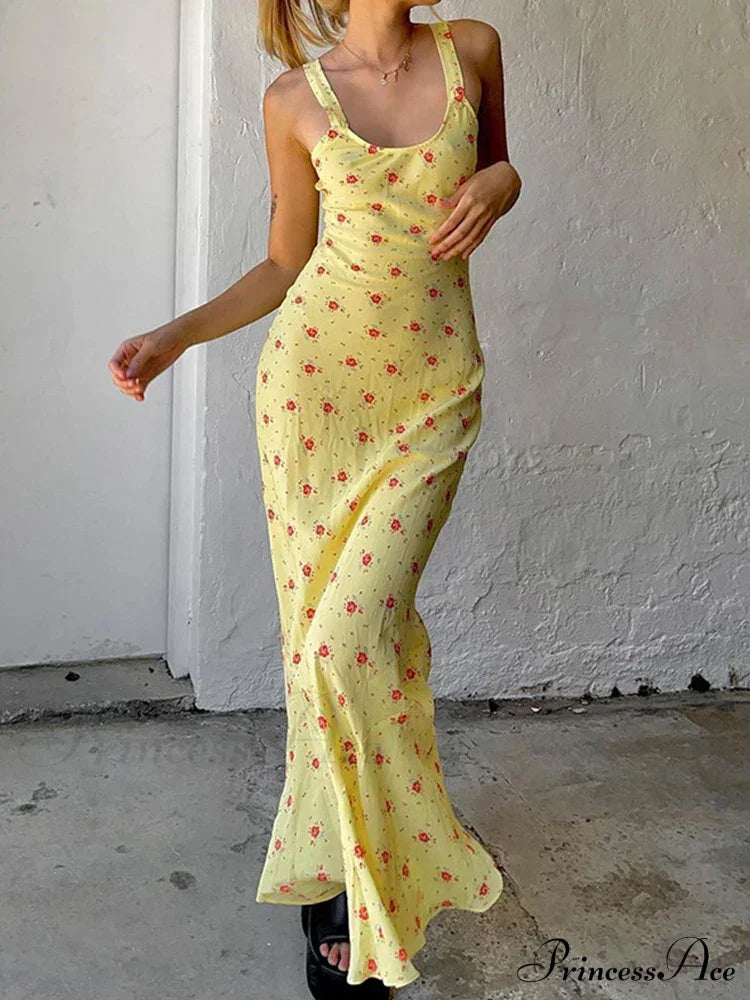 Robe d'été sans manches de plage à motif floral, dos nu, ajustée, élégante, à bretelles, pour soirée en club