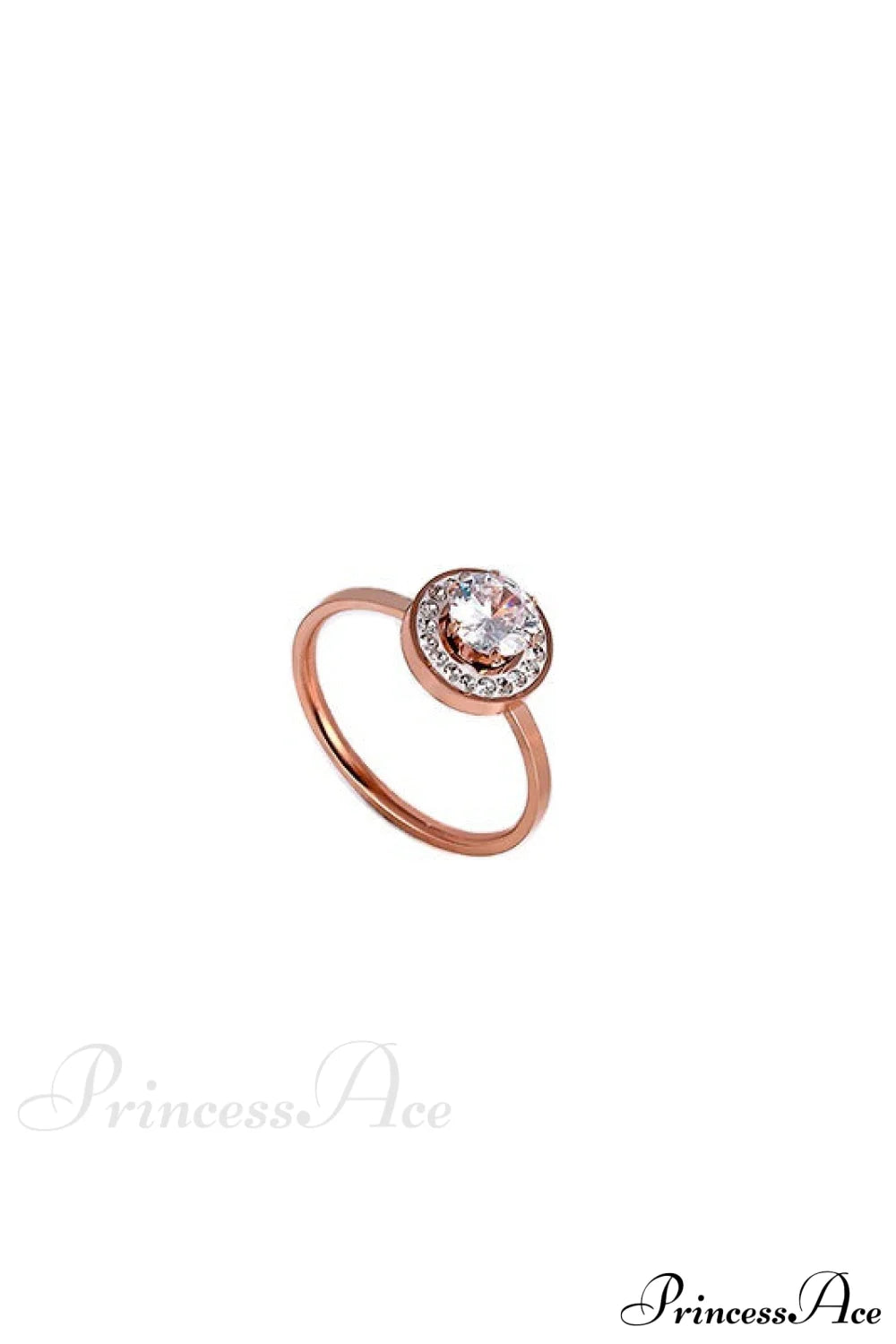 Anello a cerchio scintillante con diamante in acciaio titanio