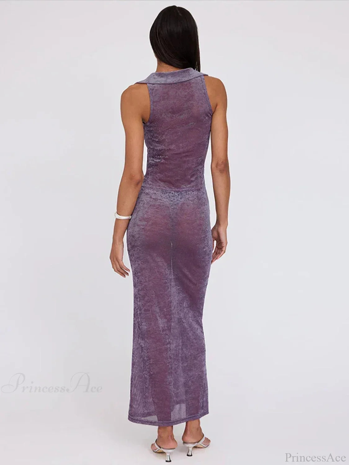 Velvet Perspective Turn-down Collar Vacation Dress