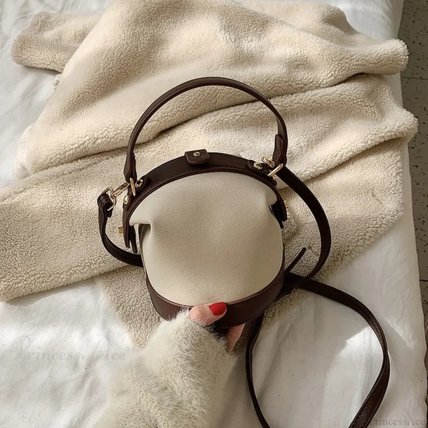 Bolso de Hombro de Cubo para Mujer de Moda Antigua