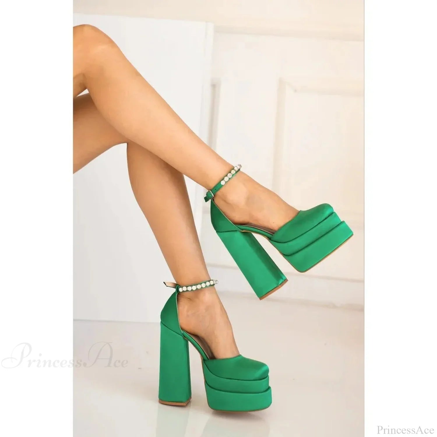 Escarpin Mary Jane vintage gothique à talon haut épais