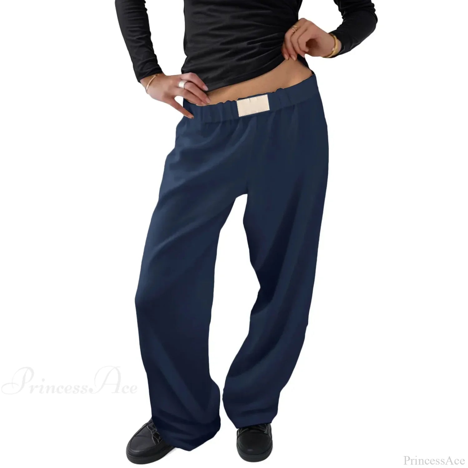 Vintage Wide Leg Drawstring High Waist Pants