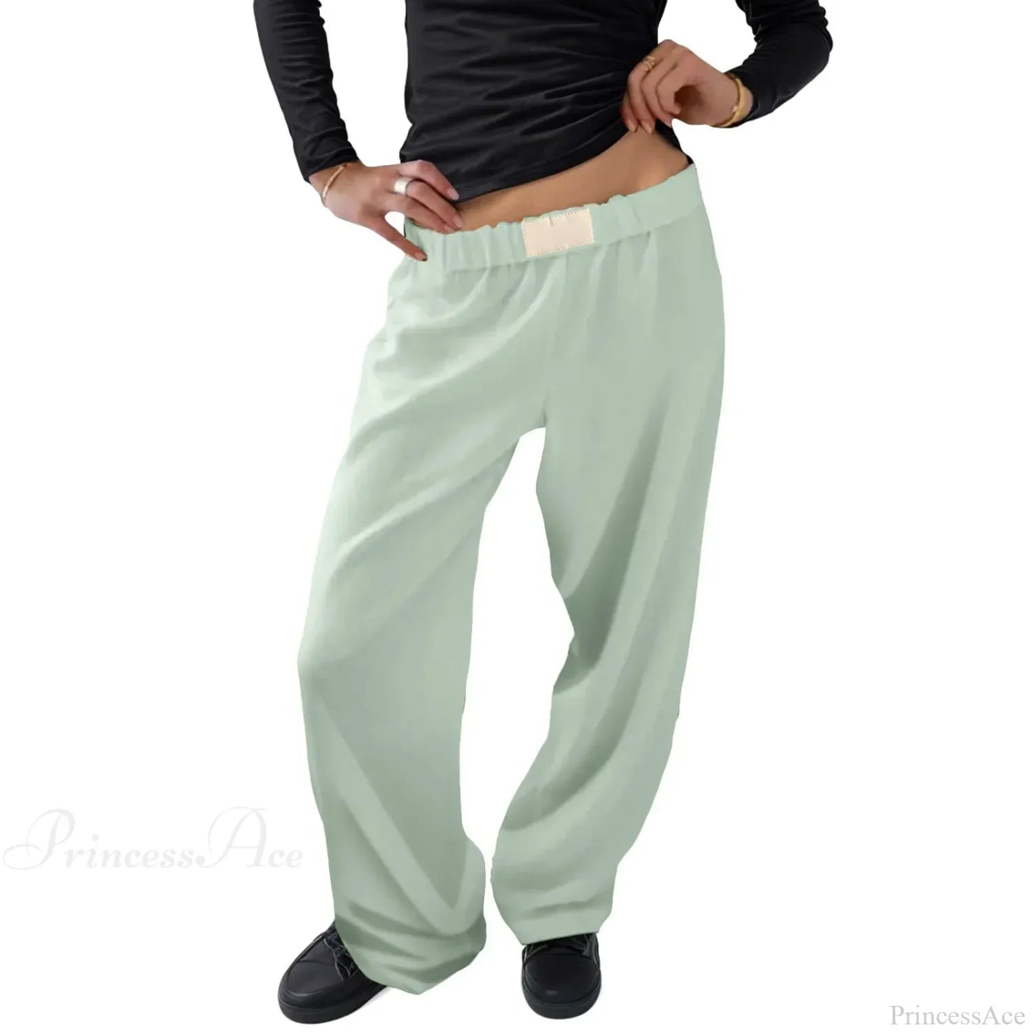 Vintage Wide Leg Drawstring High Waist Pants