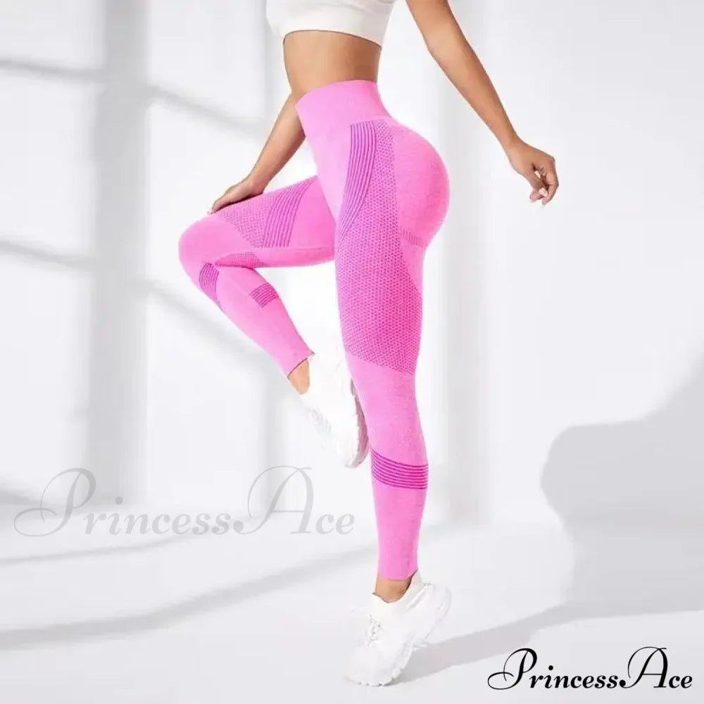Waist Striped Mesh Fitness Outdoor Running Legging